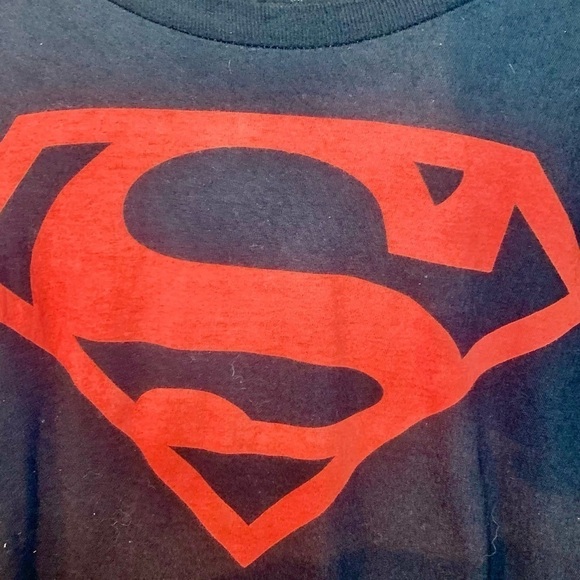 Superman T-Shirt XL Black 100% Cotton Red Superman Emblem Oversized Unisex - Picture 8 of 13